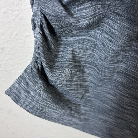 Athleta Speedlight Dark Grey Spacedye Short Sleeve Fitted Athletic Tee Size XL - Picture 5 of 8